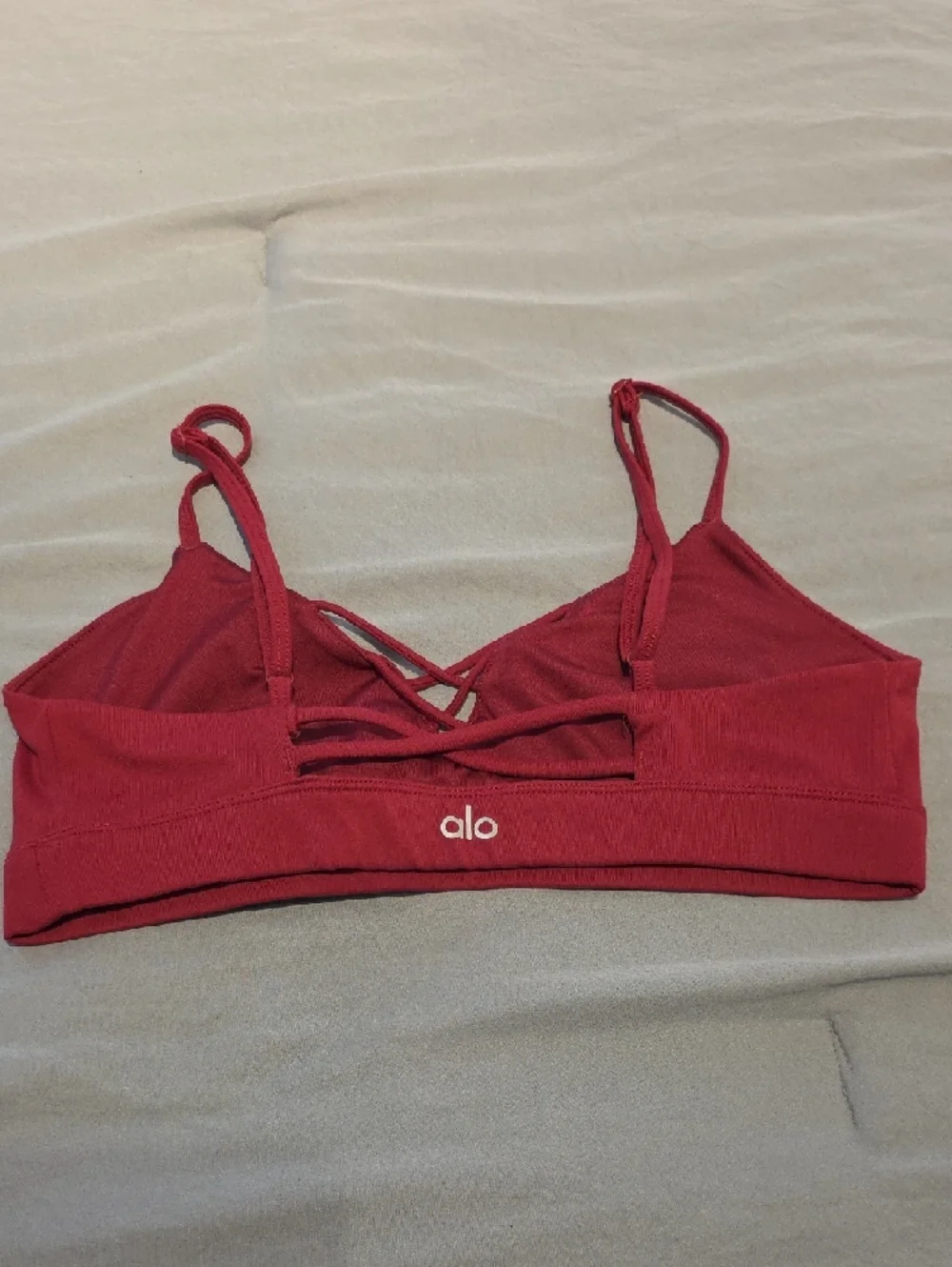 ALO Red Crisscross Strappy Sports Bra